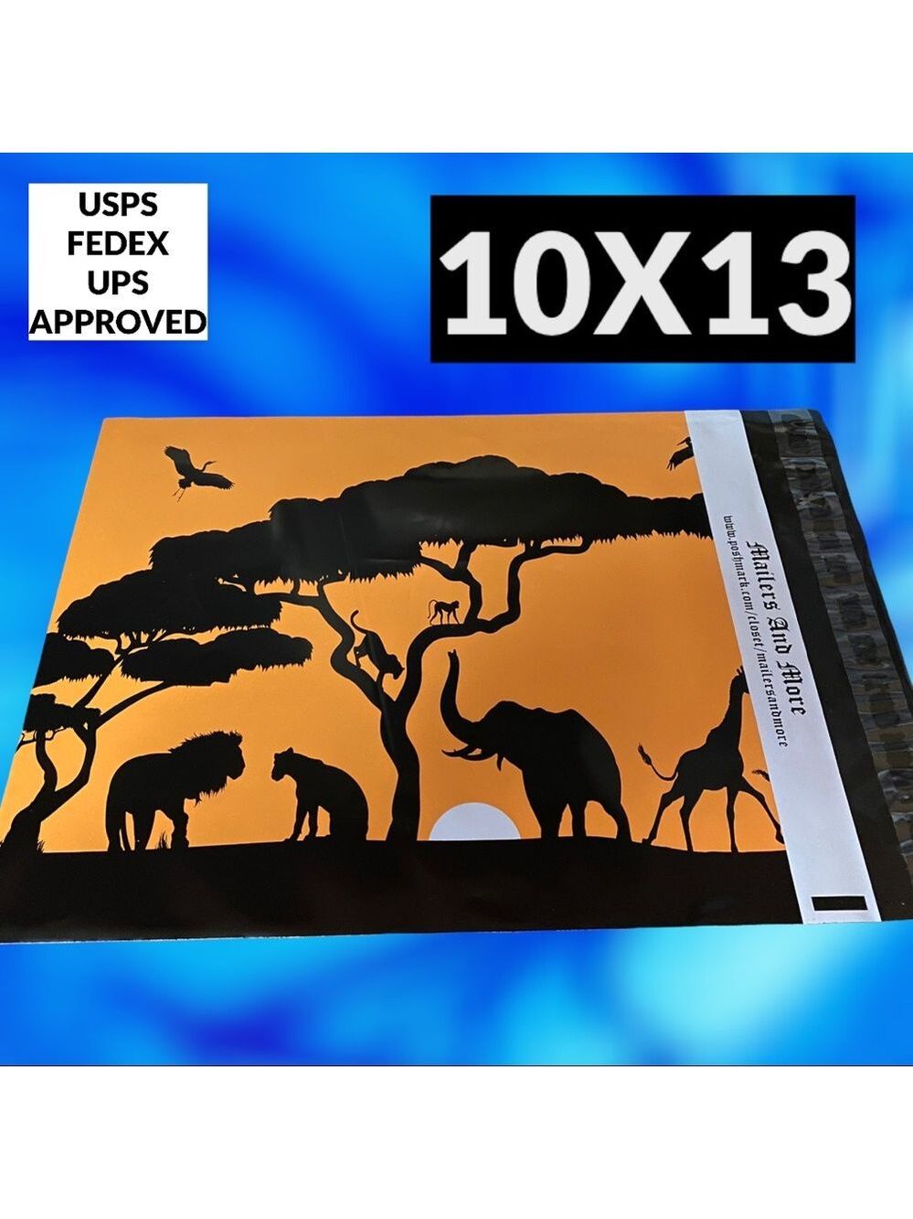 25 10X13 Poly Mailers Safari, Lion, Elephant, Giraffe, Monkey…PRICE IS FIRM - Picture 6 of 8
